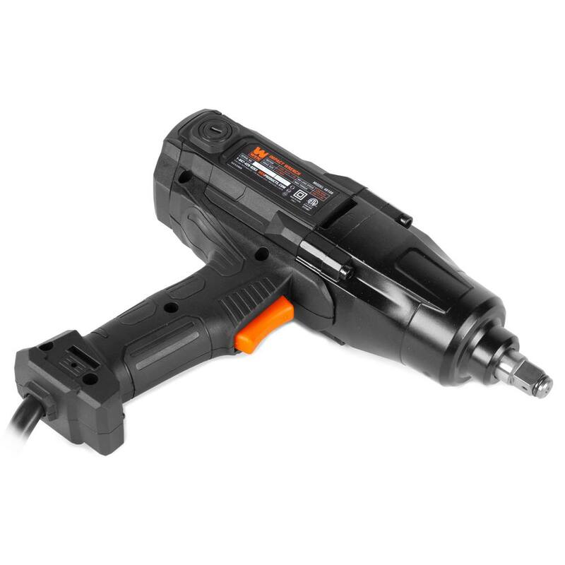 Llave de impacto con cable de dos direcciones de 7.5 amperes y 450 lb-pie de par con yunque en anillo de retención de 1/2 pulgadas - 48108