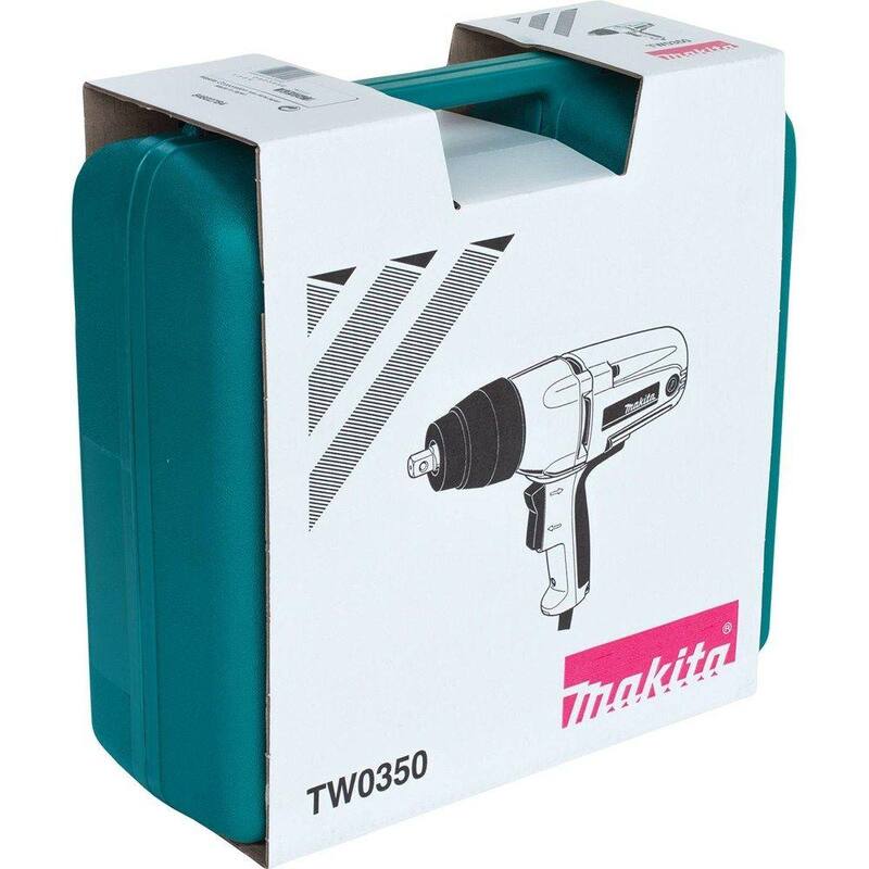 Llave de impacto con cable Makita de 3.5 amperes y 1/2 pulgadas con estuche para herramientas - TW0350.