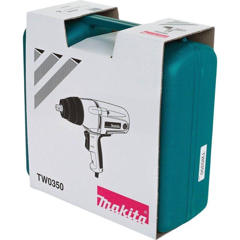 Llave de impacto con cable Makita de 3.5 amperes y 1/2 pulgadas con estuche para herramientas - TW0350.