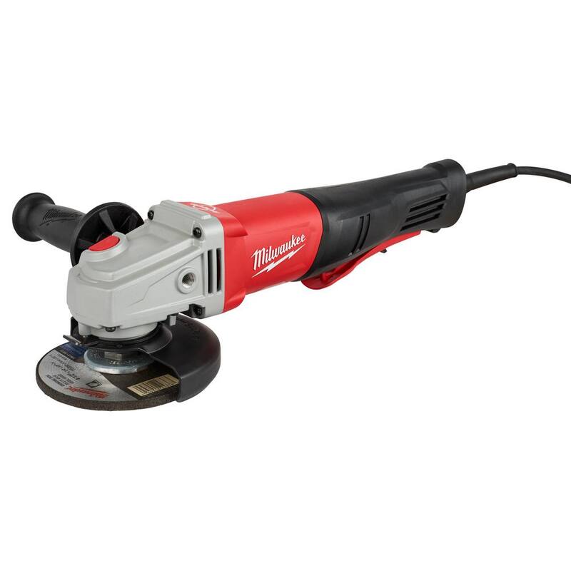 Amoladora angular pequeña con freno y paleta Milwaukee de 11 amperes y cableado de 4-1/2 o 5 pulgadas (sin bloqueo) - 6143-31