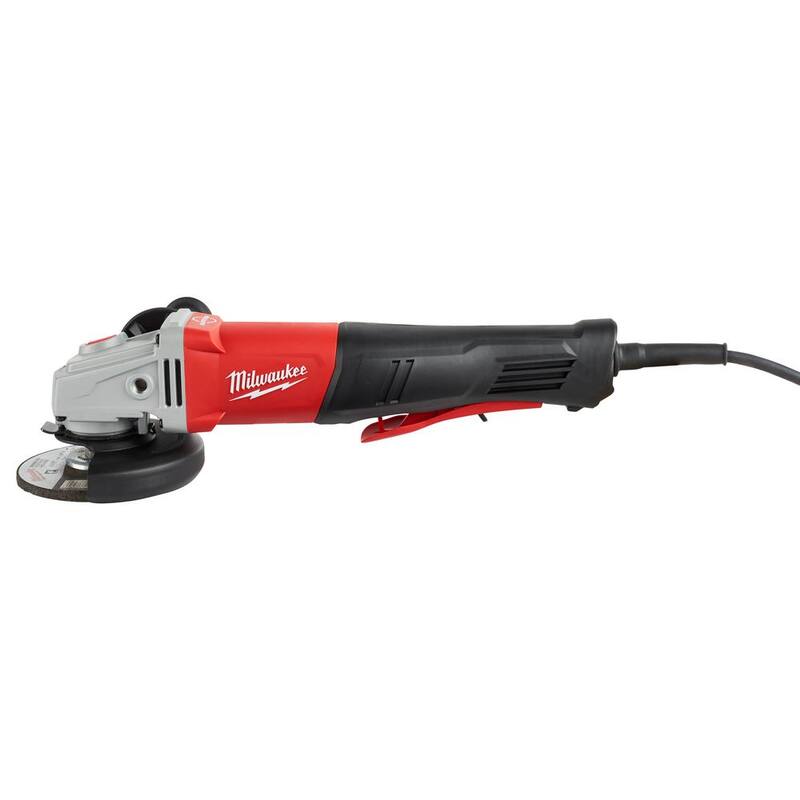 Amoladora angular pequeña con freno y paleta Milwaukee de 11 amperes y cableado de 4-1/2 o 5 pulgadas (sin bloqueo) - 6143-31