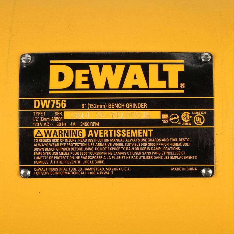 Esmeriladora de banco DEWALT de 6 pulgadas (150 mm) - DW756.