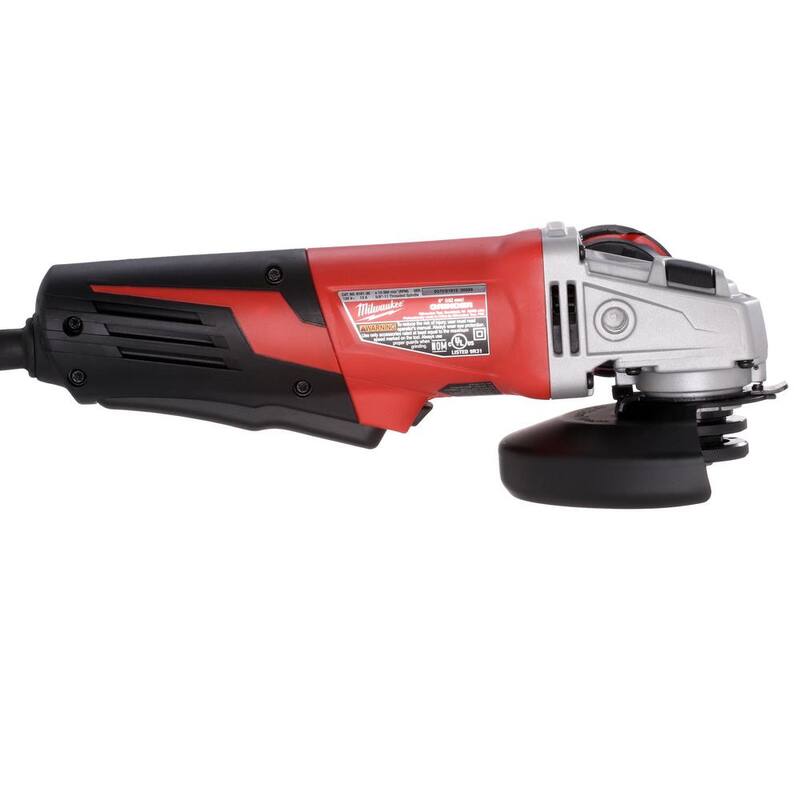 Amoladora angular pequeña Milwaukee de 13 amperes y 6 pulgadas con interruptor de bloqueo de paleta - 6161-30
