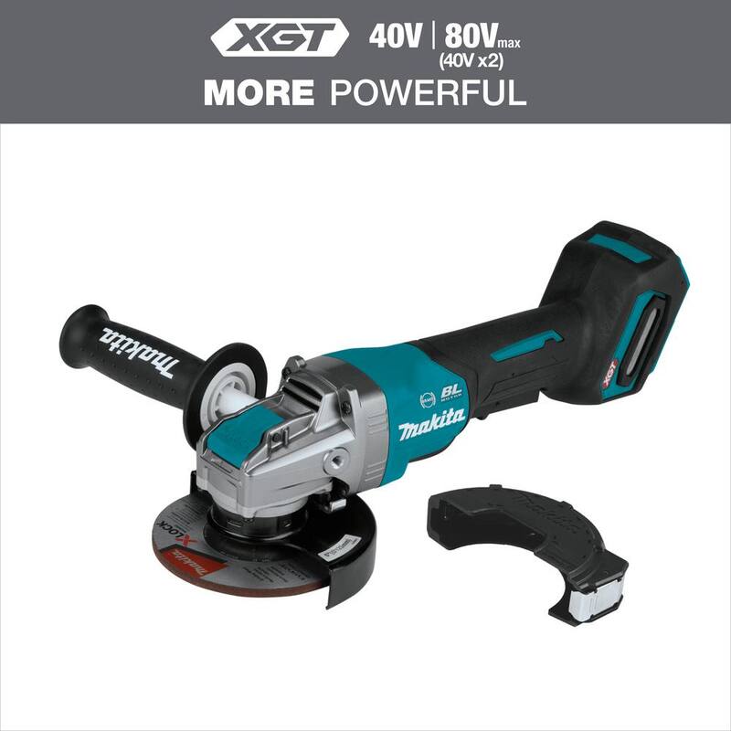 Makita 40V máximo XGT Molinillo angular inalámbrico y sin escobillas de 5 pulgadas con interruptor de paleta X-LOCK y freno eléctrico (solo herramienta) - GAG13Z