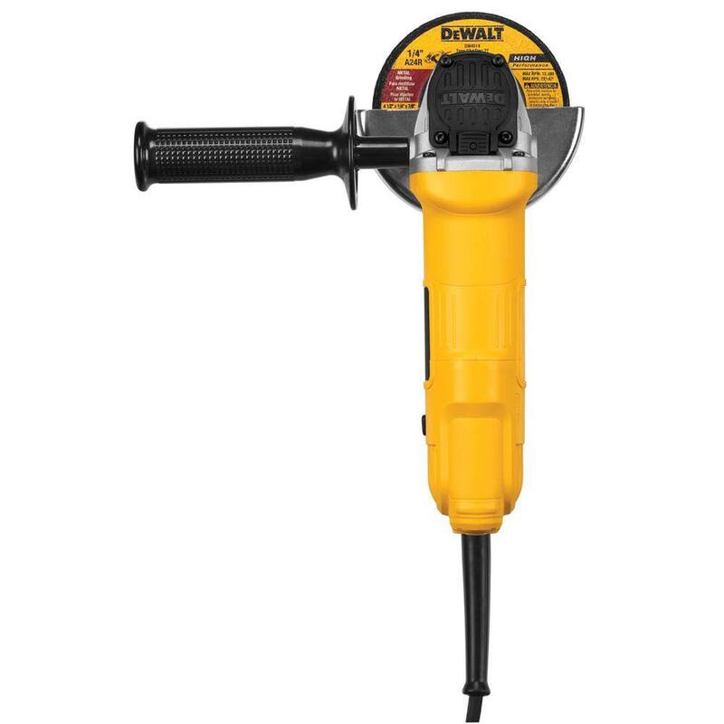 DEWALT 7.5 Amperios 4.5 pulgadas. Rectificadora angular pequeña con interruptor de paleta con cable de 12,000 RPM - DWE4012
