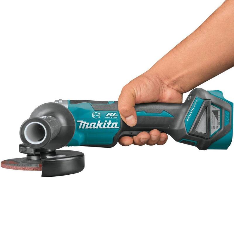 Makita 18V Brushless 4-1/2 in. / 5 in. Amoladora Angular Inalámbrica con Interruptor de Paleta y Freno Eléctrico (Solo Herramienta) - XAG20Z