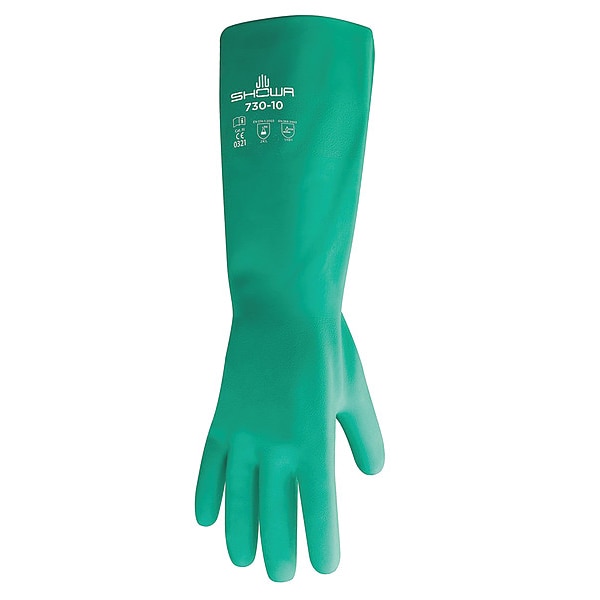Guantes resistentes a químicos Showa 13", de nitrilo, talla 8, 1 par - 730-08