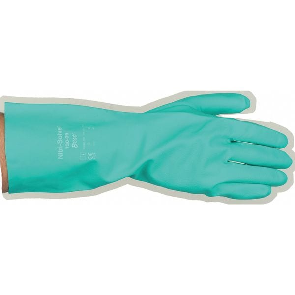 Guantes resistentes a químicos Showa 13", de nitrilo, talla 8, 1 par - 730-08