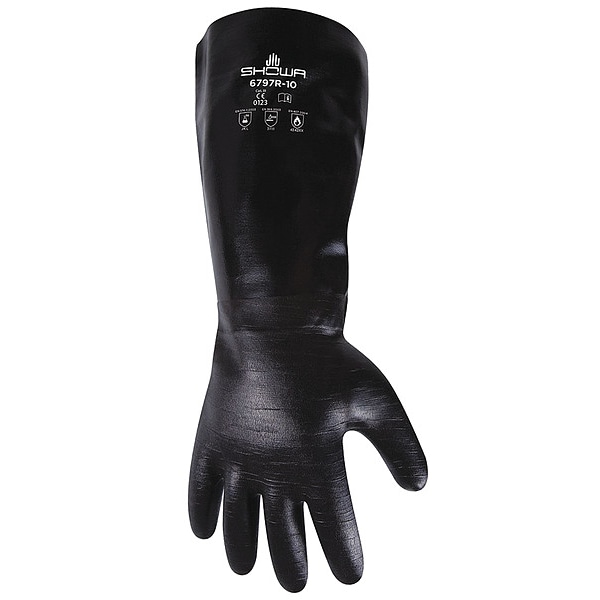 Guantes resistentes a químicos Showa de 18", Neopreno, 10, 1 par - 6797R