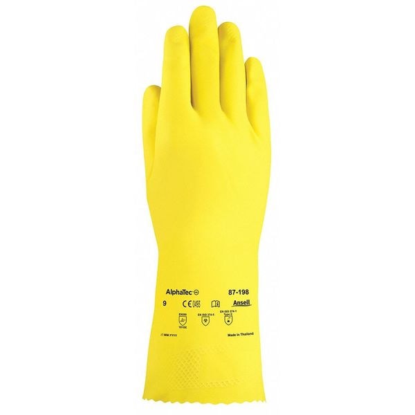 Guantes resistentes a productos químicos Ansell de 12 pulgadas, látex de caucho natural, talla 8, 1 par - 87-198