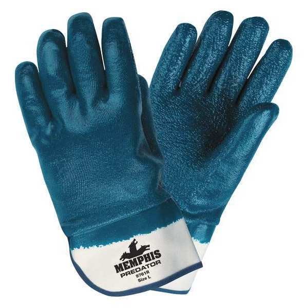 Guantes resistentes a químicos de 11" Mcr Safety, nitrilo, L, paquete de 12 - 9761R