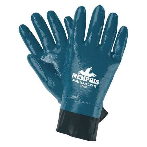 Guantes Resistentes a Químicos de Mcr Safety de 11", Nitrilo, Talla L, Paquete de 12 - 9786L