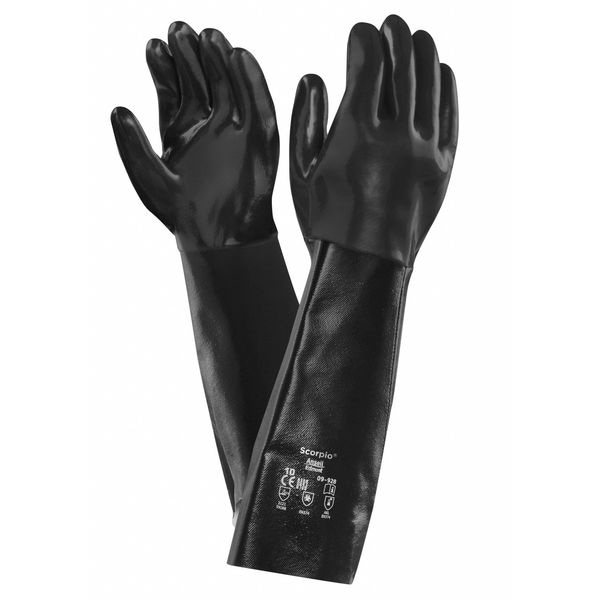 Guantes resistentes a químicos Ansell de 18", de Neopreno, tamaño 10, 1 par - 09-928
