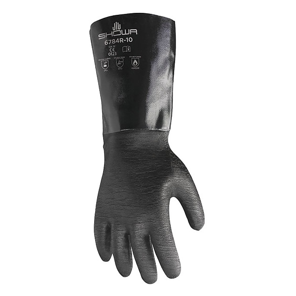 Guantes resistentes a químicos Showa de 14 pulgadas, neopreno, 10, 1 par - 6784R