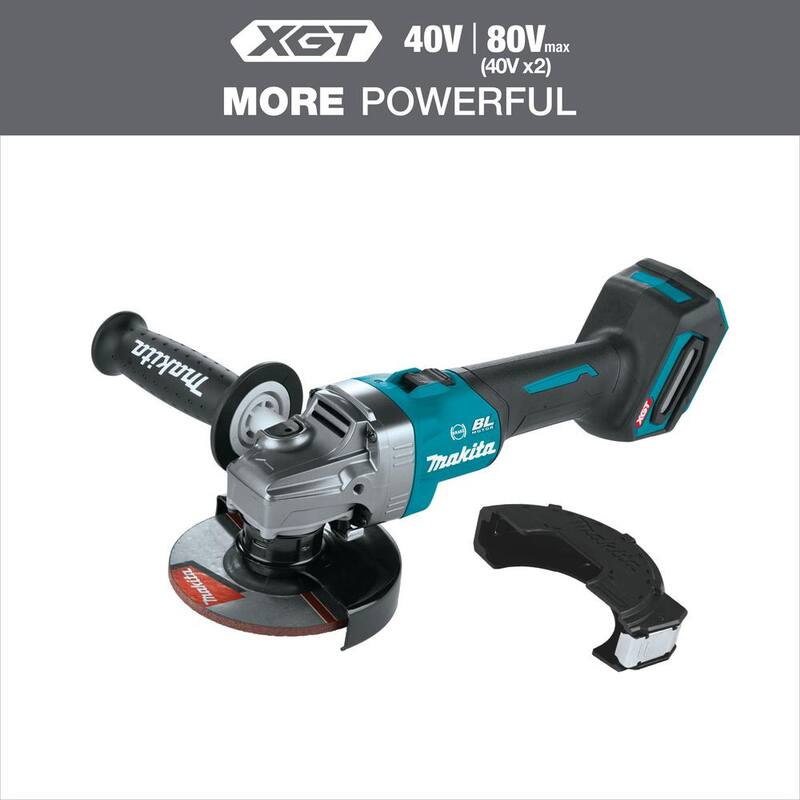 Makita 40V Max XGT Amoladora Angular Inalámbrica sin Escobillas de 4-1/2/5 pulgadas con Freno Eléctrico (Herramienta Solamente) - GAG01Z
