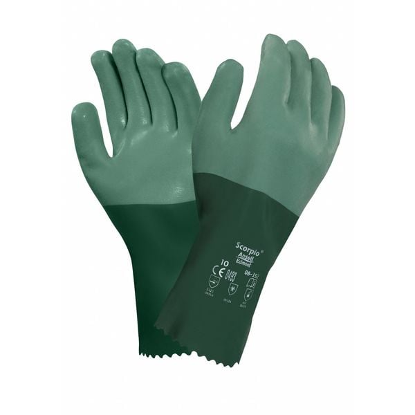 Guantes Resistentes a Químicos Ansell de 12", Neopreno, Talla 10, 1 par - 08-352