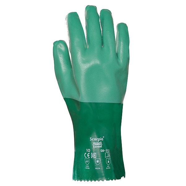 Guantes Resistentes a Químicos Ansell de 12", Neopreno, Talla 10, 1 par - 08-352