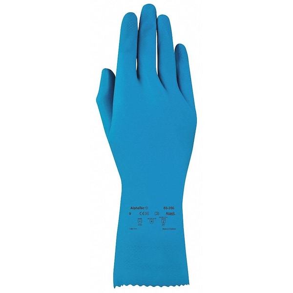 Guantes resistentes a químicos Ansell Alphatec, escamas de pescado, 12 pulgadas de largo, 17 mil de grosor, XL(10), azules, 1 par - 88-356