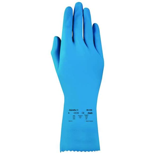 Guantes resistentes a químicos Ansell Alphatec, escamas de pescado, 12 pulgadas de largo, 17 mil de grosor, XL(10), azules, 1 par - 88-356