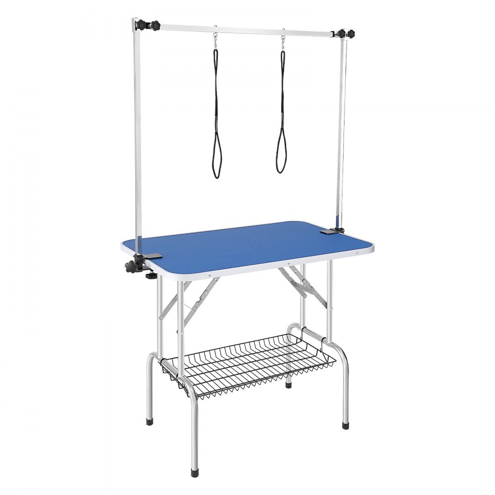 VEVOR Pet Grooming Table Two Arms with Clamp, 36''x24'' Dog Grooming Station, Foldable Pets Grooming Stand for Medium and Small Dogs, Free No Sit Haunch Holder with Grooming Loop, Bearing 330lbs - ZDMRZ36INCHSQMXV6V0