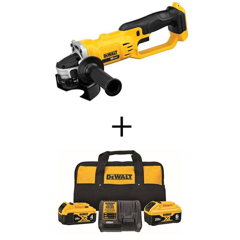 DEWALT 20V MAX Amoladora inalámbrica de 4.5 pulgadas - 5 pulgadas, (1) Batería 20V 6.0Ah, (1) Batería 20V 4.0Ah y Cargador - DCG412BDCB246CK
