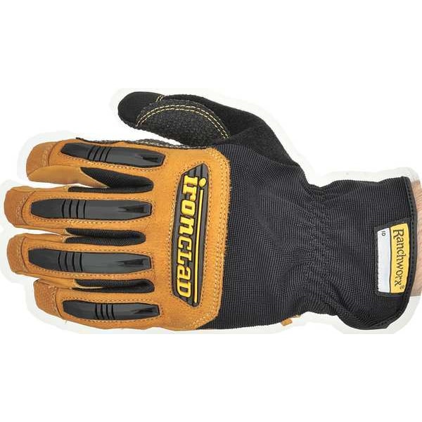 Guantes Ironclad Performance Wear para Mecánicos, L, Color Beige, Cuero/Nylon Acanalado/Spandex - RWG2-04-L