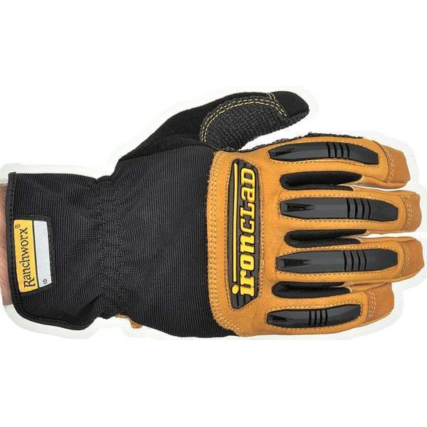 Guantes Ironclad Performance Wear para Mecánicos, L, Color Beige, Cuero/Nylon Acanalado/Spandex - RWG2-04-L