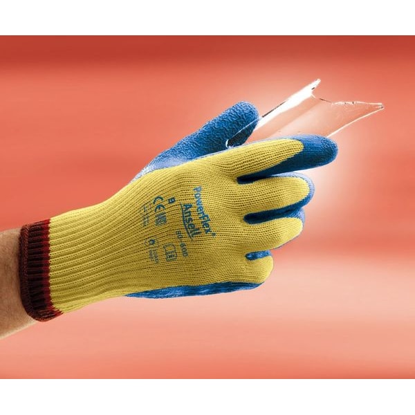 Guantes recubiertos resistentes a cortes de Ansell, Nivel de corte A2, 10 ga, amarillos, XL (10) - 80-600.