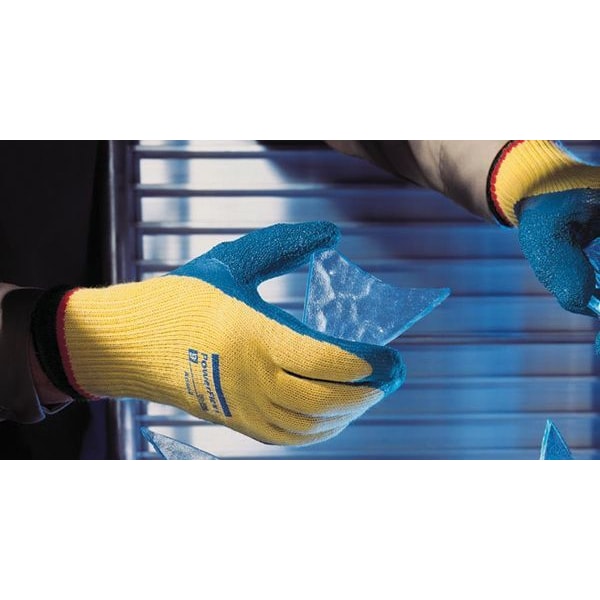 Guantes recubiertos resistentes a cortes de Ansell, Nivel de corte A2, 10 ga, amarillos, XL (10) - 80-600.