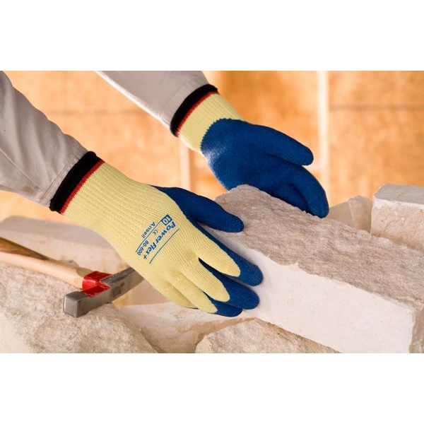 Guantes recubiertos resistentes a cortes de Ansell, Nivel de corte A2, 10 ga, amarillos, XL (10) - 80-600.