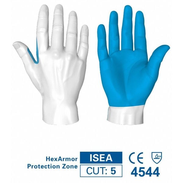 Guantes recubiertos resistentes a cortes de Hexarmor, Nivel de corte A7, calibre 10, color rojo, talla L (9) - 9011-L (9)