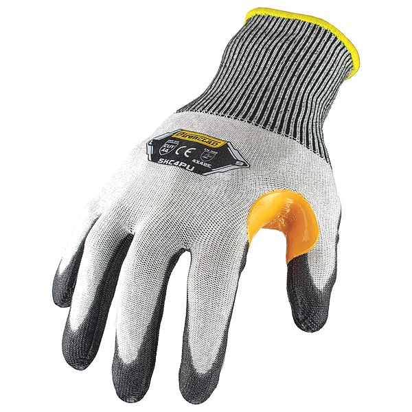 Guantes de tejido Ironclad Performance Wear, Nivel de corte A4, calibre 15, negro/gris, M - SKC4PU-03-M