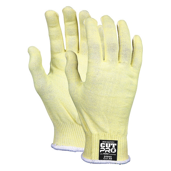 Guantes resistentes al corte de Mcr Safety, Nivel de corte A6, 13 ga, Amarillo, M - 93840M