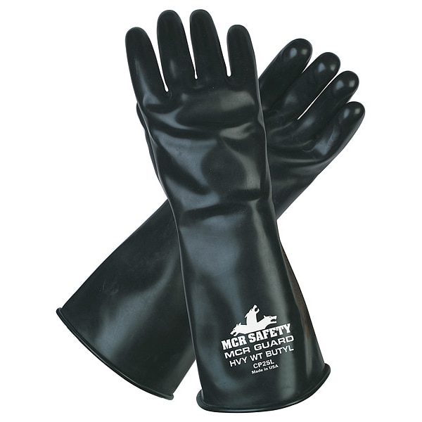 Guantes resistentes a químicos Mcr Safety de 14", Butyl, Talla L, 1 par - CP25L