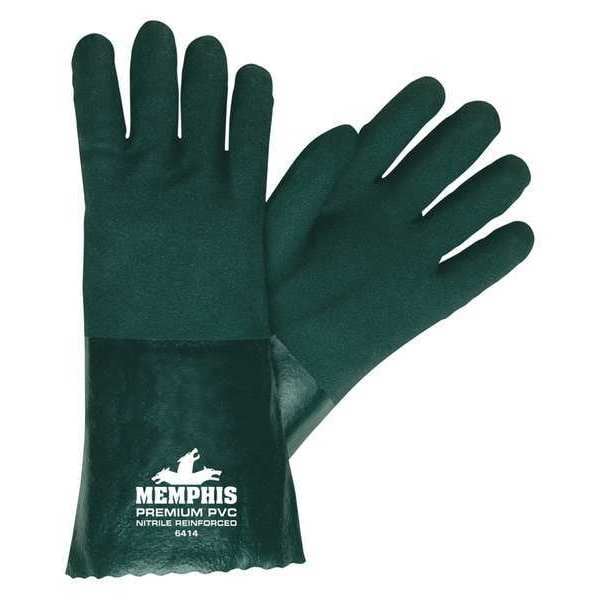 Mcr Safety 12" Guantes Resistentes a Químicos, PVC, L, 1 Par - 6422