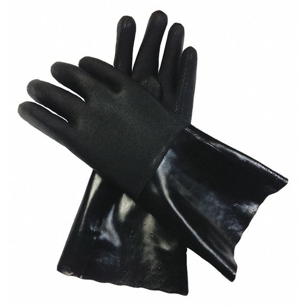 Guantes resistentes a químicos Condor de 13-3/4", PVC, Talla S, 1 par - 48UN75