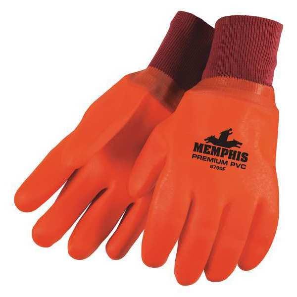 Guantes resistentes a químicos de PVC de 12" de seguridad de Mcr, talla L, paquete de 12 - 6700F