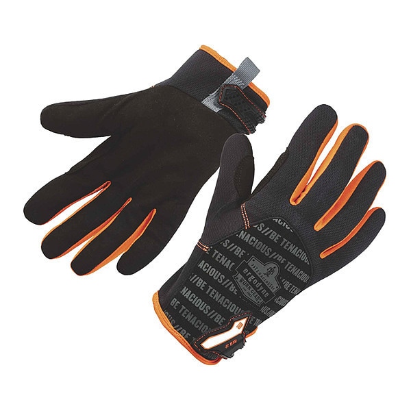 Guantes Mecánicos Proflex de Ergodyne, XL, Negro/Naranja, Malla de Poliéster Transpirable - 812