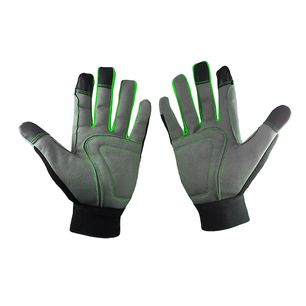 Guante de trabajo de ajuste universal de gamuza ultra suave sin fricción, verde - WG100011