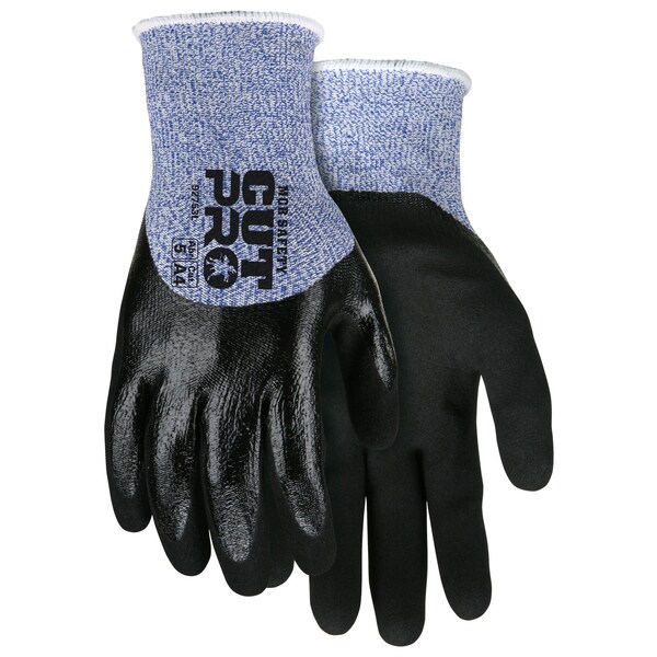 Guantes de seguridad Mcr, 13 Ga Azul/Blanco HPPE/Vidrio, Nitrilo Negro, XS, paquete de 12 - 92753XS
