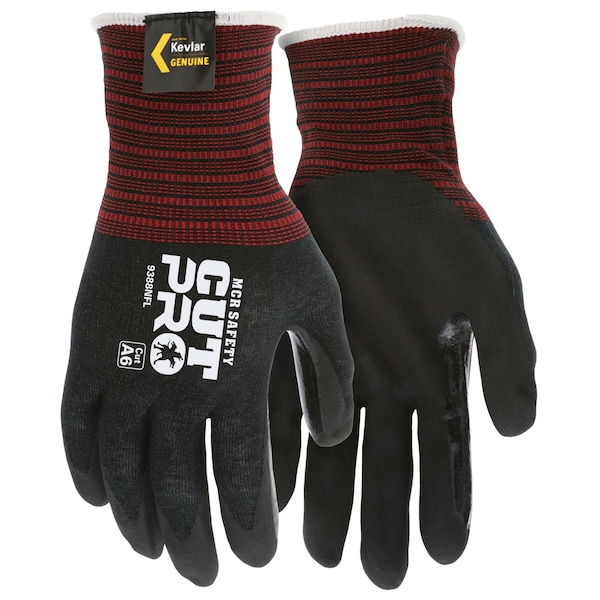 Guantes de seguridad Mcr, CutPro, 18g Kevlar, NF con Thnb Swipe XXL, paquete de 12 - 9388NFXXL
