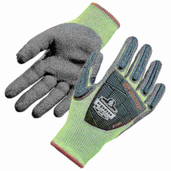 Guantes resistentes al corte nivel 4 recubiertos de nitrilo color lima Ergodyne 7141 S - 17912