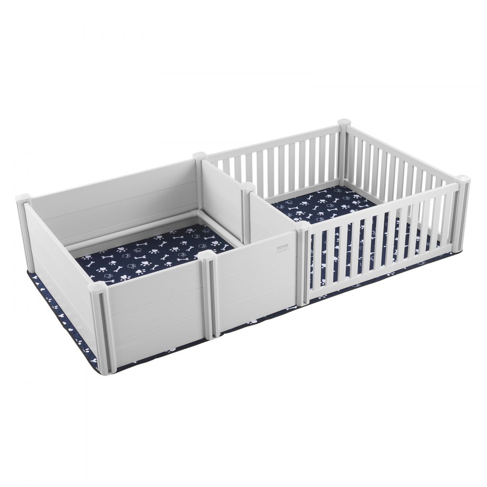 VEVOR Dog Whelping Box 93.3 x 48.4 x 18.1in Dual Zone PVC with Rails Pee Pad - ZHZJKZJZHSLCXAP1BV0