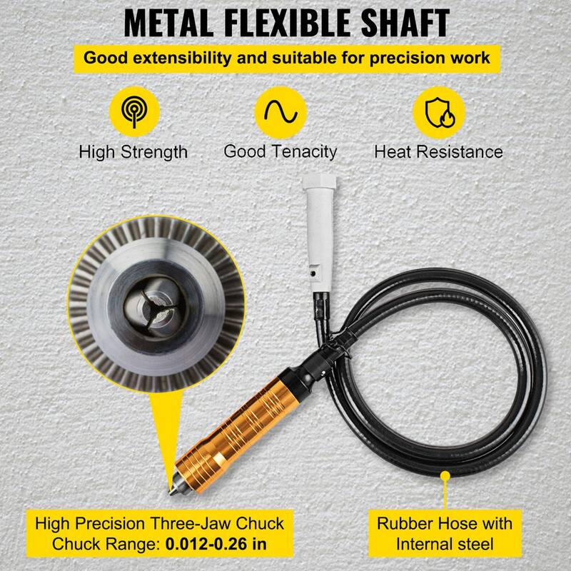 Esmeriladora de eje flexible colgante VEVOR S-R con cable de 230 vatios paso a paso con pedal de pie rotativo de 0 a 180000 RPM para tallado, perforación y pulido - DMJ6MM00000000001V1