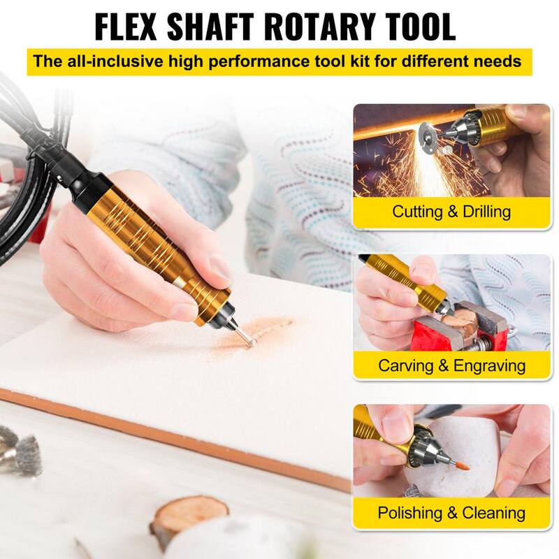 Esmeriladora de eje flexible colgante VEVOR S-R con cable de 230 vatios paso a paso con pedal de pie rotativo de 0 a 180000 RPM para tallado, perforación y pulido - DMJ6MM00000000001V1