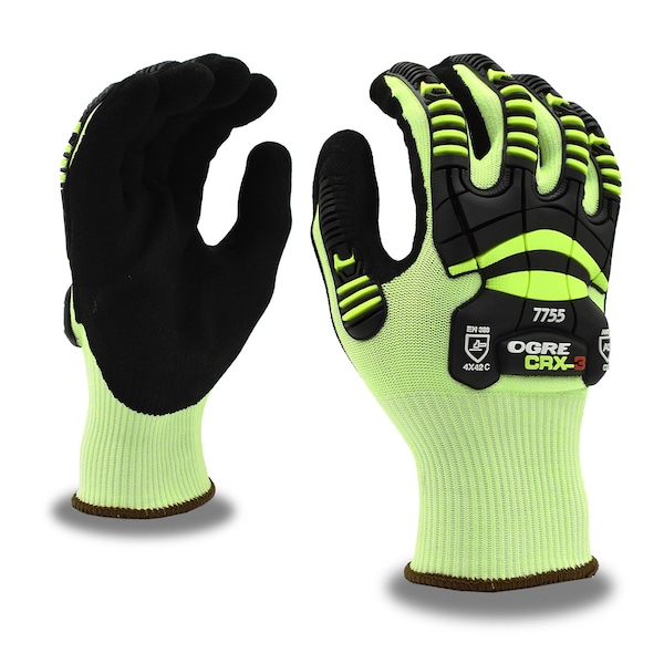 Impacto de Cordova, OGRE CRX-3, Sandy Nitrilo, Guantes de Corte A3, XL - 7755XL