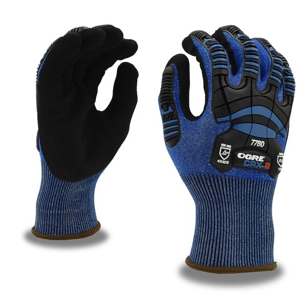 Impacto de Cordova, OGRE CRX-2, Sandy Nitrile, Guantes de corte A2, XL - 7760XL