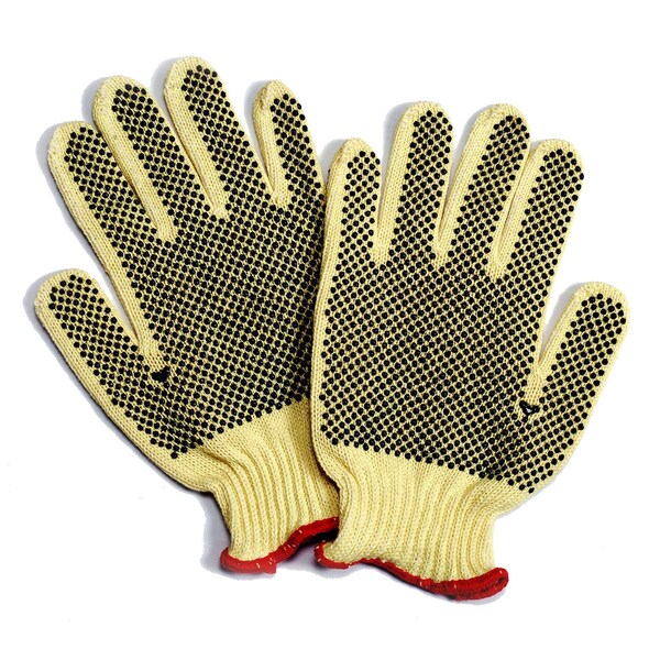 Guantes Trenzados de Aramida/Algodón con Puntos de PVC, Corte A3 - Mediano, Paquete de 12 - 3066M