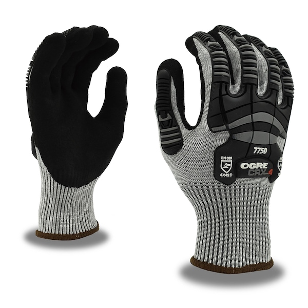 Cordova Impact, OGRE CRX-4, Sandy Nitrile, A4 Cut Gloves, XL - 7750XL
Impacto de Cordova, OGRE CRX-4, Nitrilo Arenoso, Guantes de Corte A4, XL - 7750XL