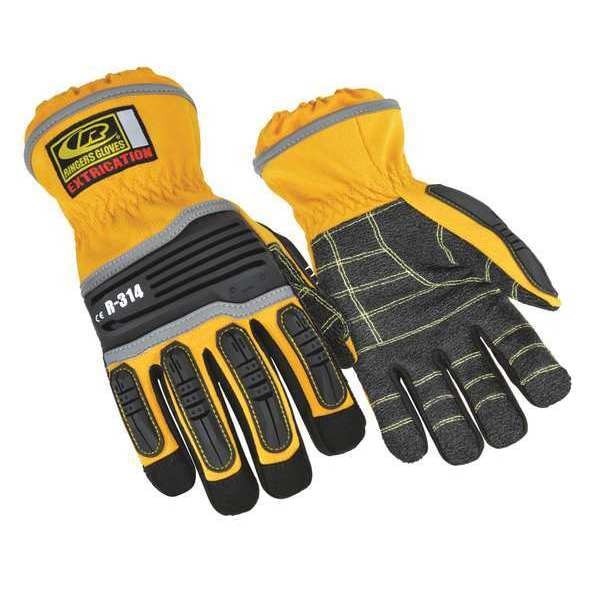 Guantes de impacto resistentes al corte Ringers Gloves, Nivel de corte A2, Negro/Naranja, S - 314-08